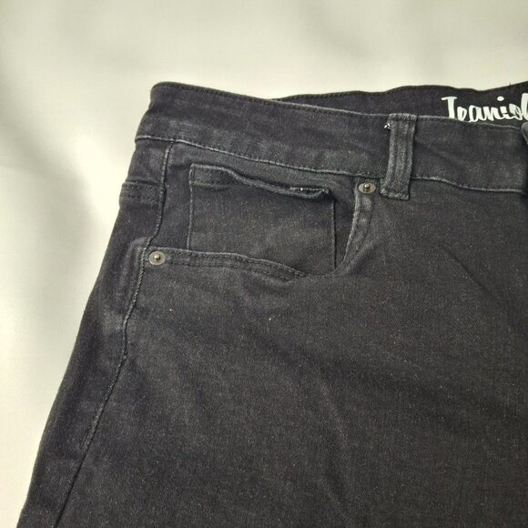 Jeaniologie Womens Bootcut Mid Rise Jeans Size 12 Black Wash Vintage - Picture 8 of 13